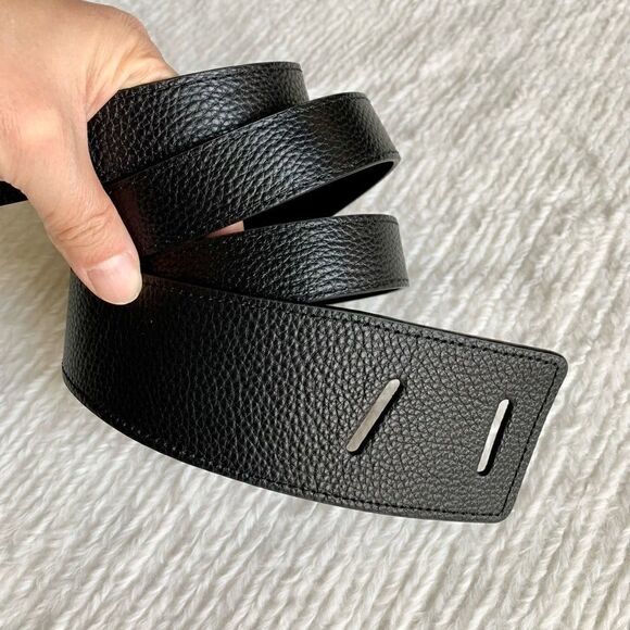 New Fashion Refined Black Pebble Leather Belt main image 4